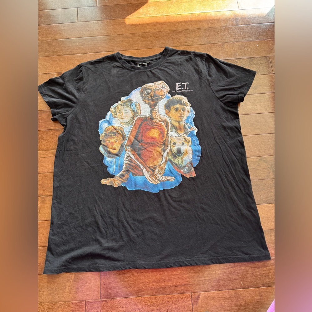 Black E.T. Graphic T-Shirt Mens 2XL